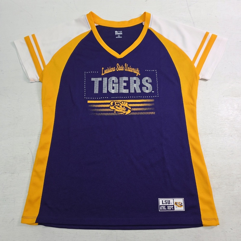 LSU Tigers Spirit Jersey Women's Size L‎ 12-14 Purple Knights Apparel NCAA EUC
